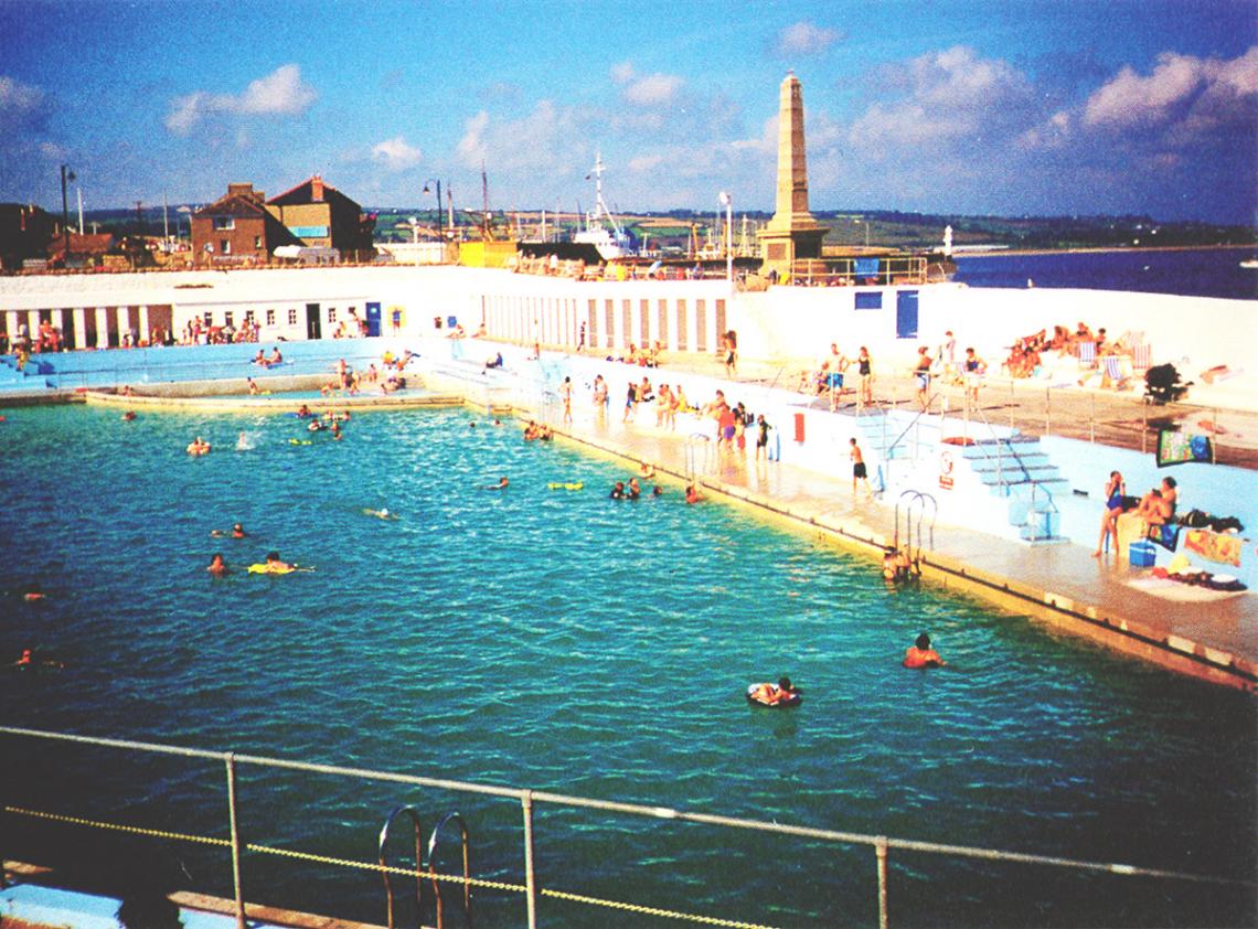 View of Jubilee Pool with the harbour beyond