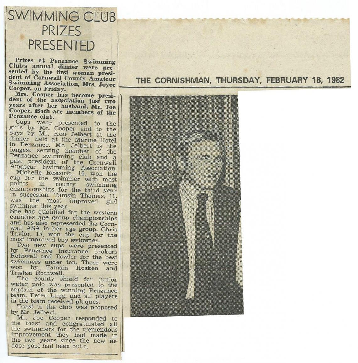 Swimming Club Prizes Presented