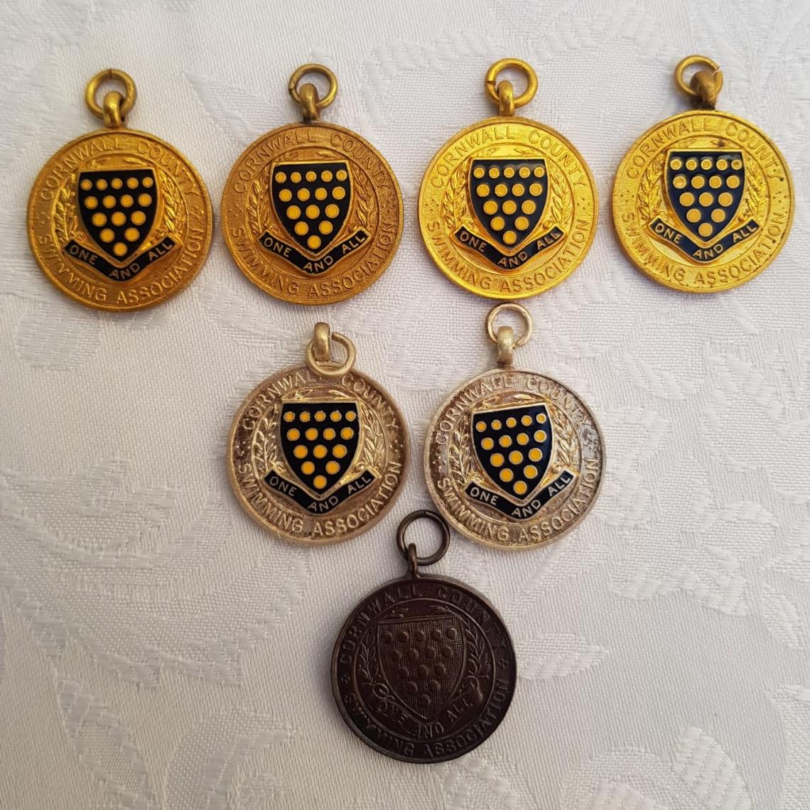 Liz Jilbert selection of county medals