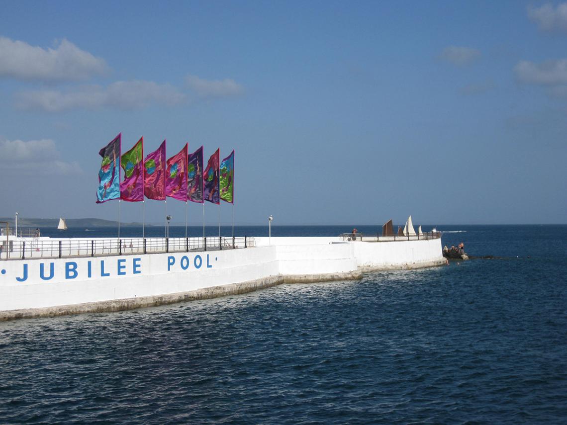 Lucy Birbeck's flags for Jubilee Pool