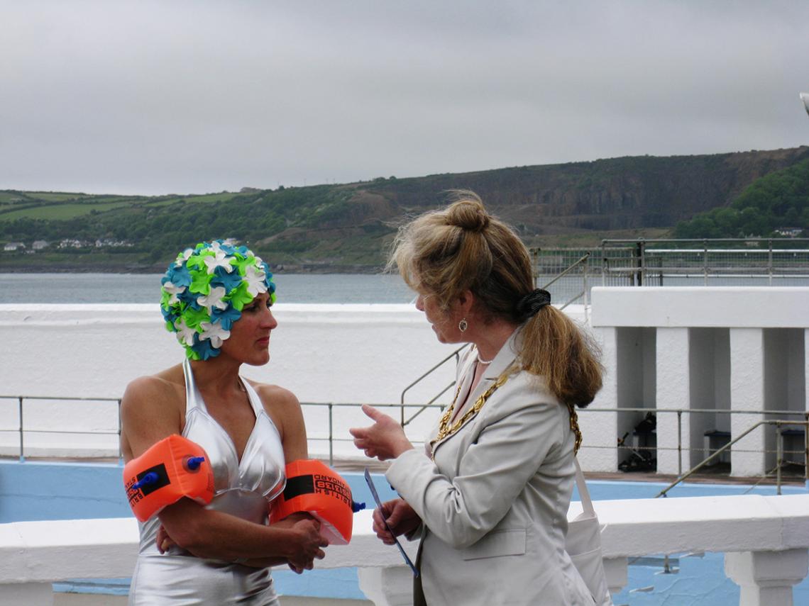 Mayor Jan Ruhrmund and Mock Mayor Fi Read