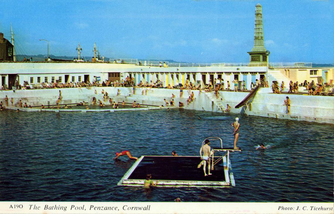 Jubilee Pool with raft and swimmers