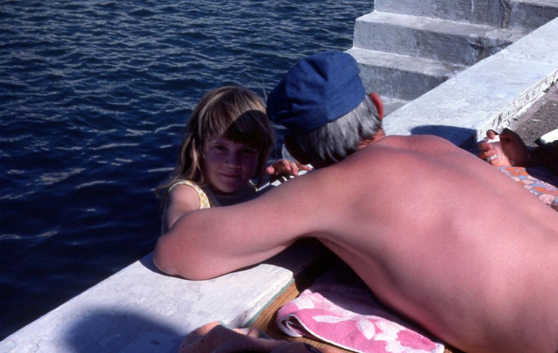 Man sunbathing at Jubilee Pool