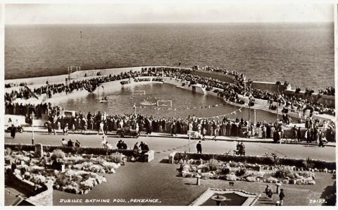 Aerial view of a gala at Jubilee Pool