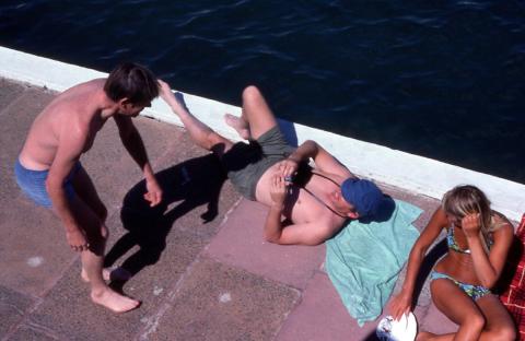 Bathers photographing each other